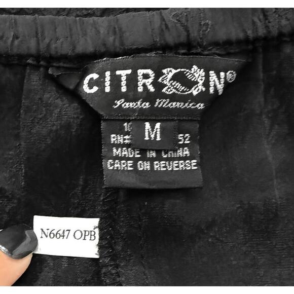 Citron Santa Monica Women's Textured 100% Silk Pants Elastic Waist Lightweight M - Picture 5 of 7